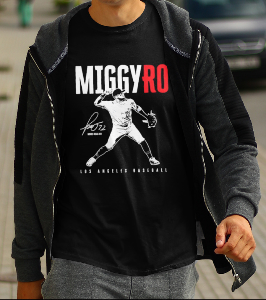 Miguel Rojas 72 Los Angeles Baseball MiggyRo Player Signature T-Shirt