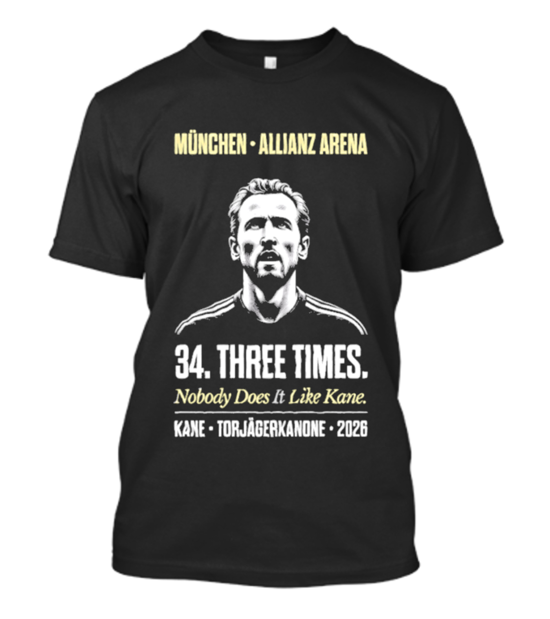 München Allianz Arena Harry Kane Torjägerkanone 34 Three Times 2026 T-Shirt