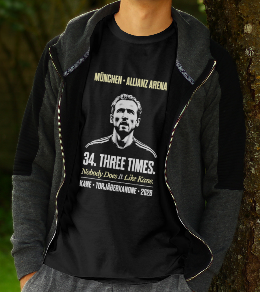 München Allianz Arena Harry Kane Torjägerkanone 34 Three Times 2026 T-Shirt