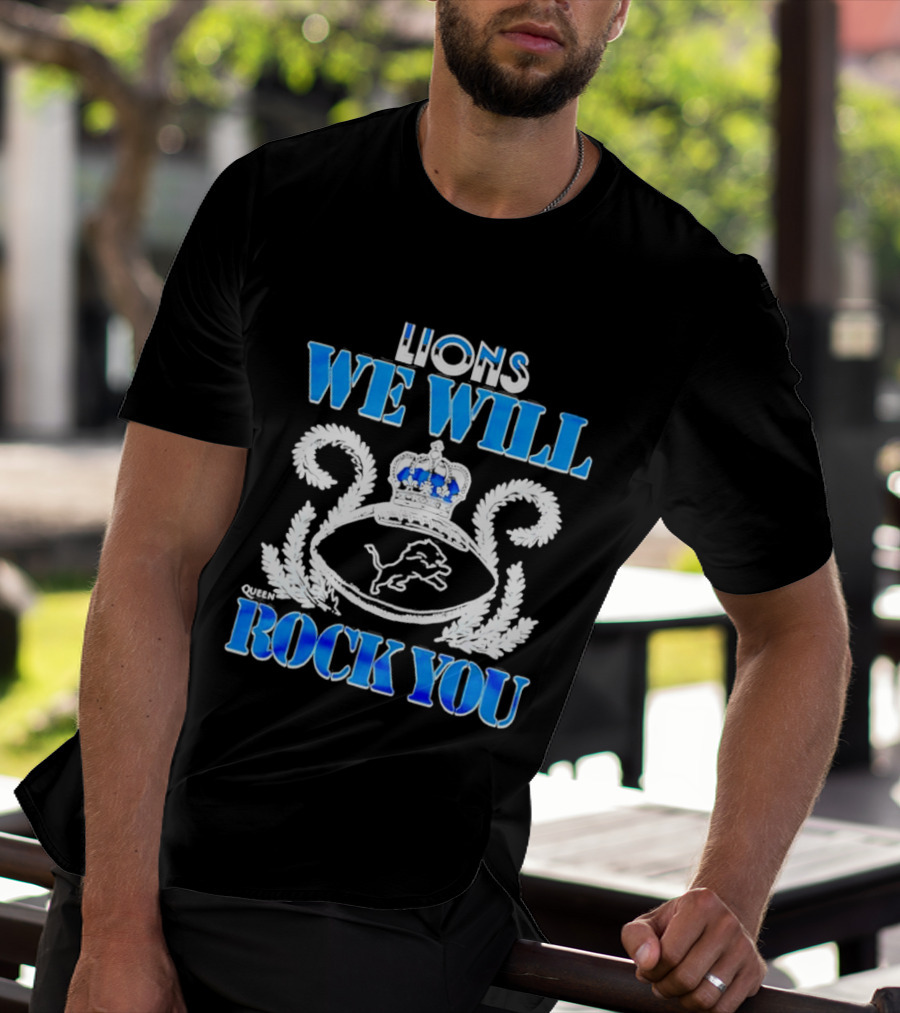 Detroit Lions We Will Rock You Queen Homage 2026 Tri Blend T-Shirt