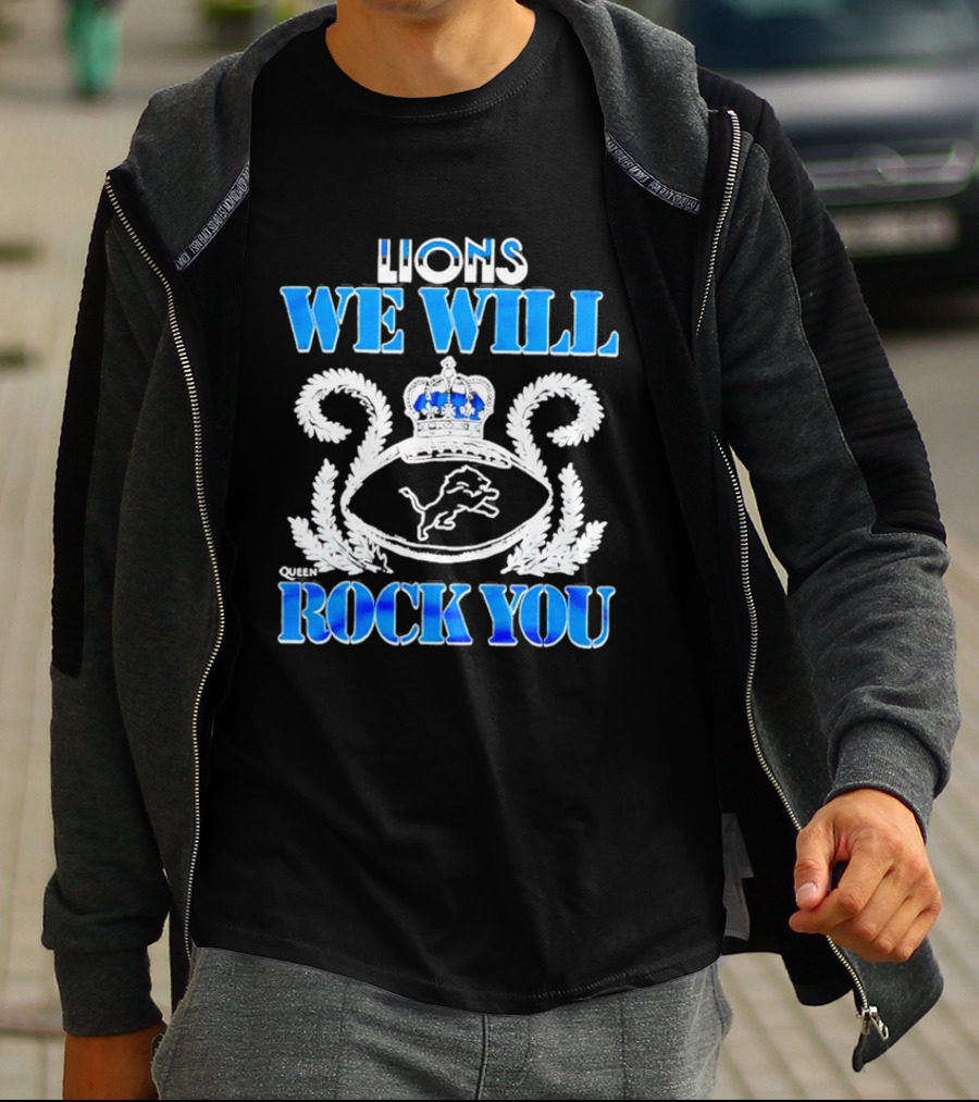 Detroit Lions We Will Rock You Queen Homage 2026 Tri Blend T-Shirt