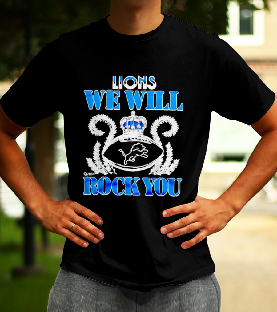 Detroit Lions We Will Rock You Queen Homage 2026 Tri Blend T-Shirt