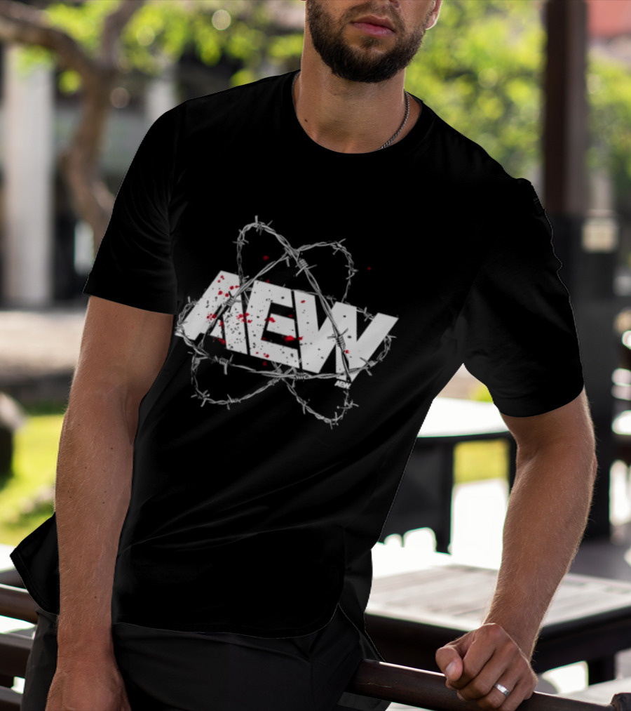 AEW Barbed Wire Blood Splatter T-Shirt