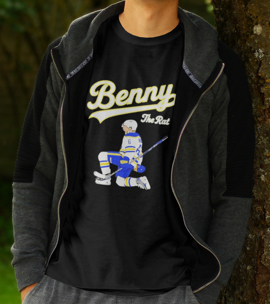 Benny The Rat Buffalo Sabres Number 6 Hockey Player Kneeling T-Shirt