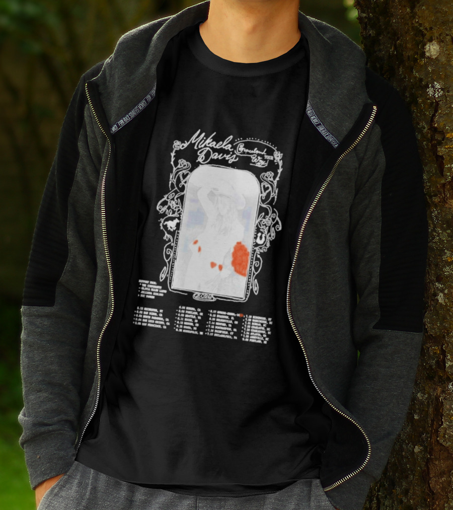 Mikaela Davis Graceland Way Tour 2026 With Dates And Rose Accents T-Shirt
