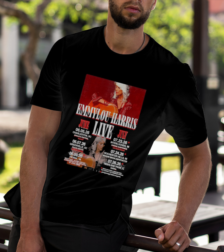 Emmylou Harris Live World Tour June July 2026 Dates And Locations T-Shirt