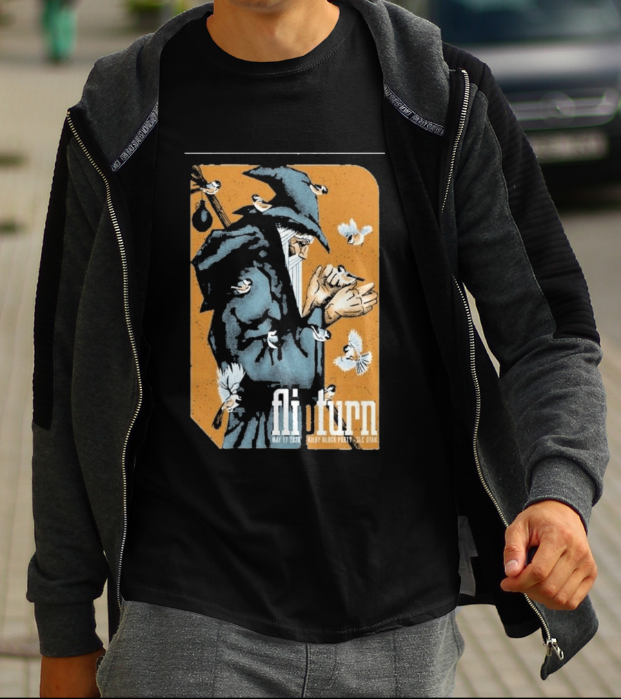 Flipturn Kilby Block Party May 17 2026 Salt Lake City Utah Wizard With Birds T-Shirt