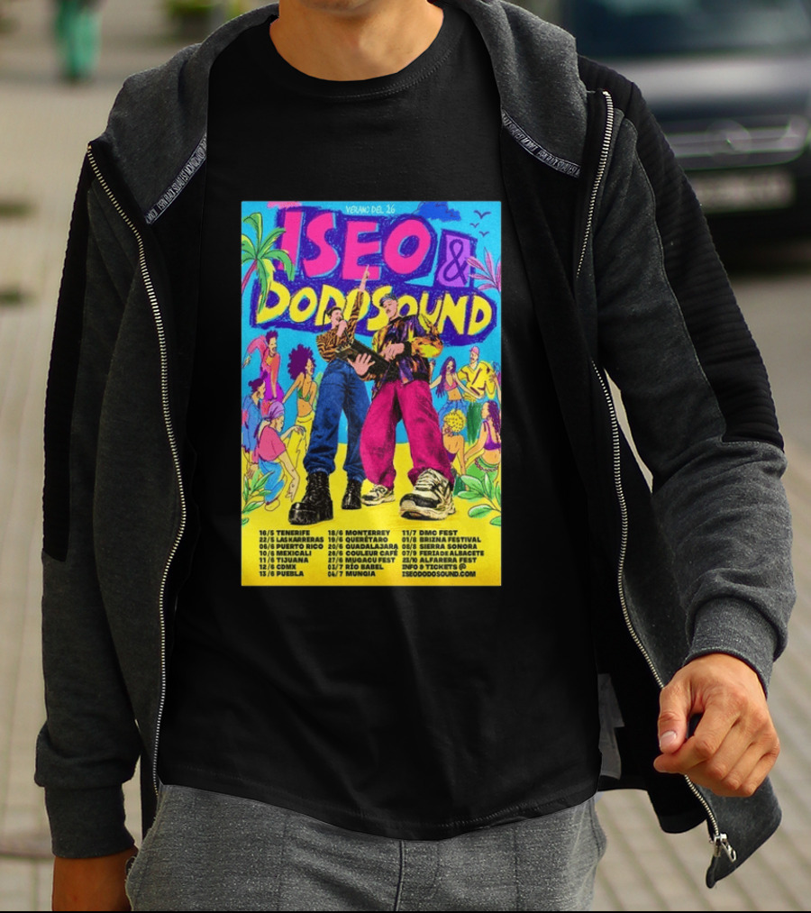 Iseo Dodosound Verano Tour 2026 Tenerife Guadalajara Zaragoza Fiesta T-Shirt