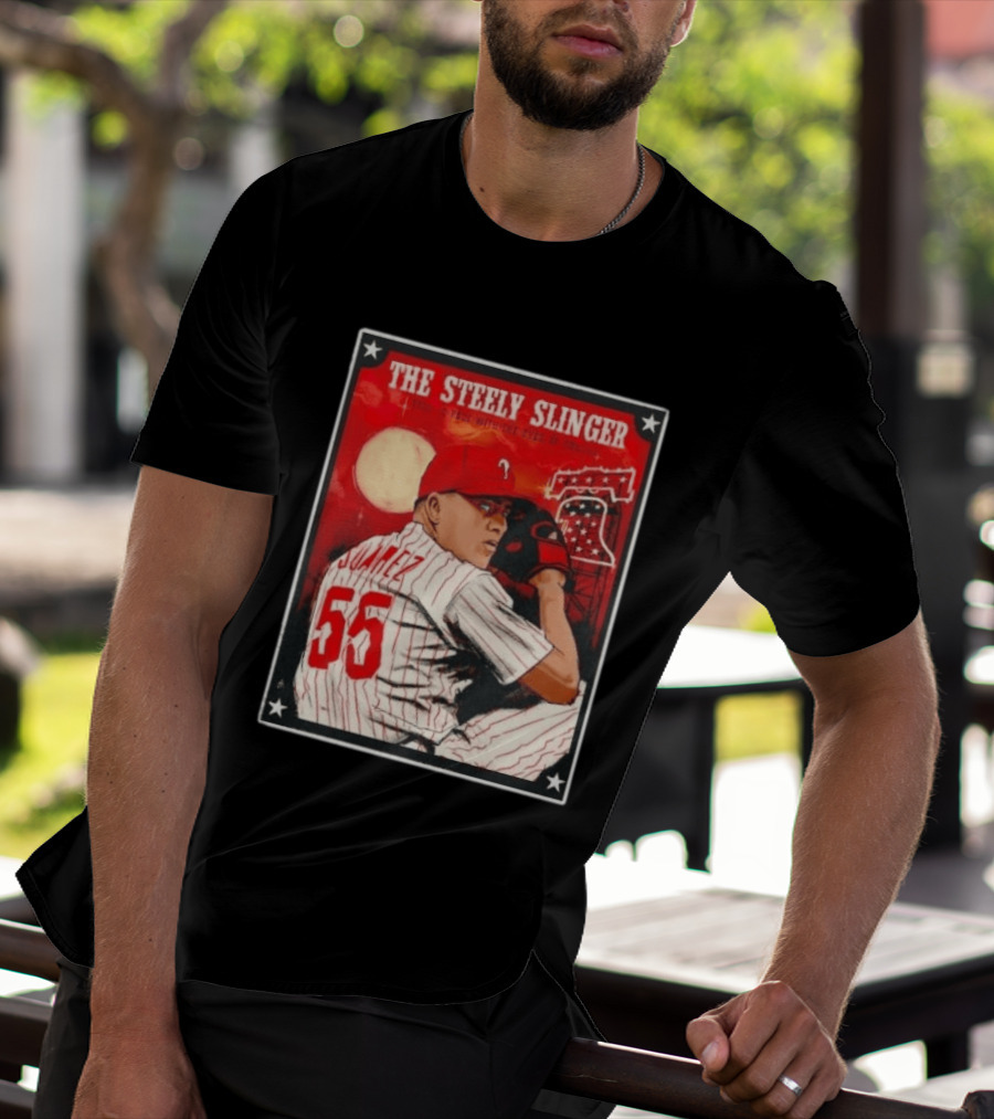 Philadelphia Phillies Ranger Suarez Steely Slinger 55 Baseball T-Shirt