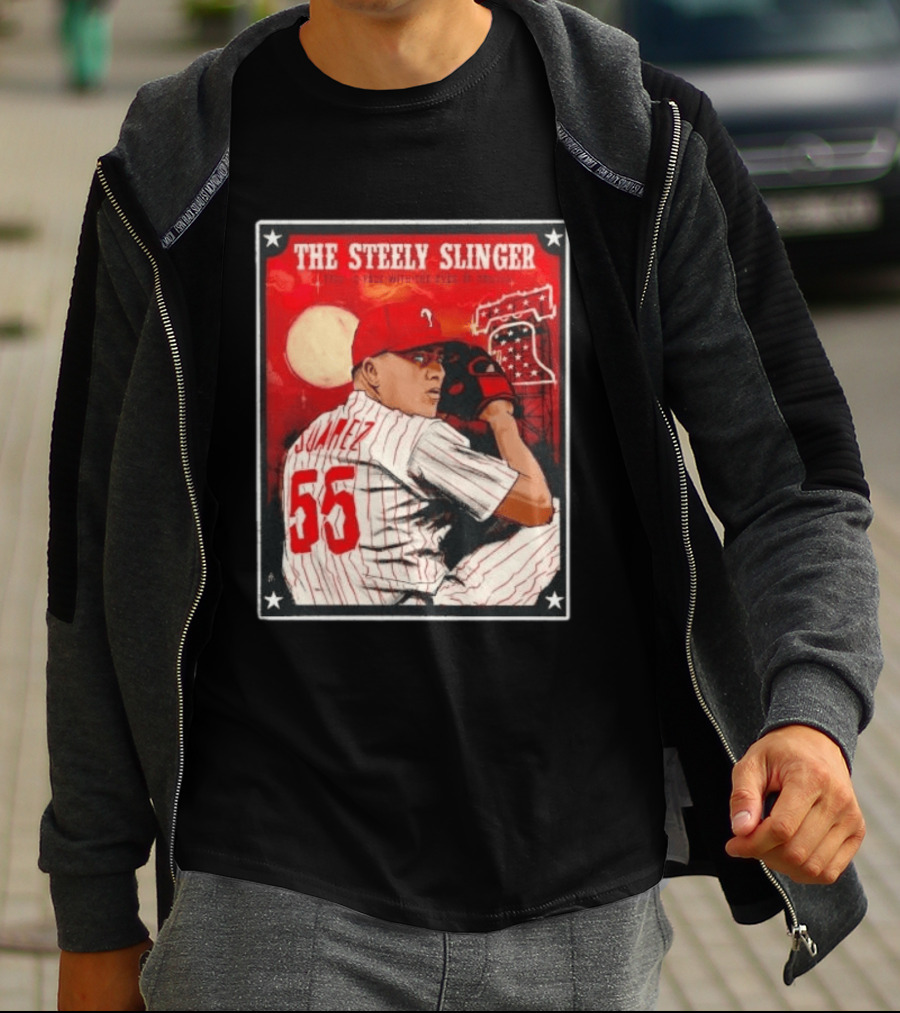 Philadelphia Phillies Ranger Suarez Steely Slinger 55 Baseball T-Shirt