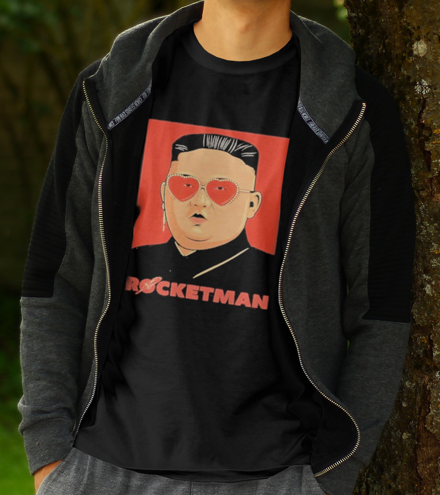 Kim Jong Un Heart Sunglasses Rocketman Meme T-Shirt