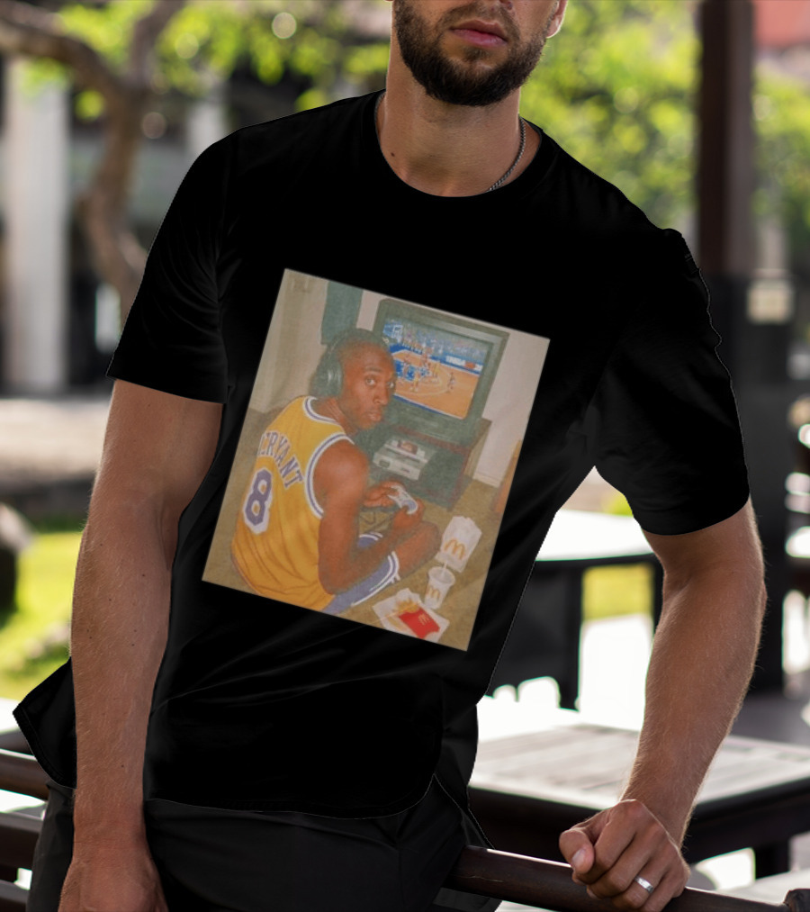 Kobe Bryant Number 8 Playing Retro NBA Video Game McDonald's Meal T-Shirt