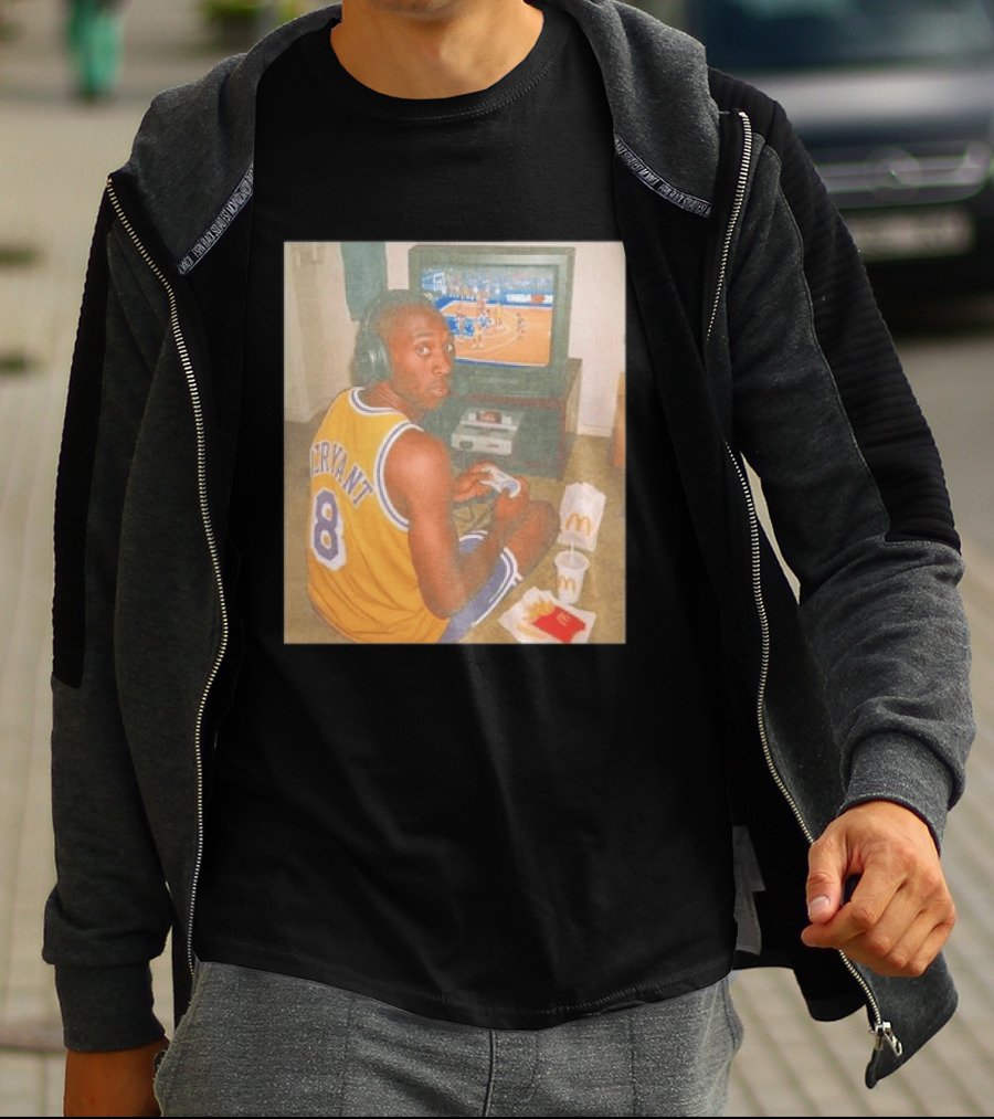 Kobe Bryant Number 8 Playing Retro NBA Video Game McDonald's Meal T-Shirt