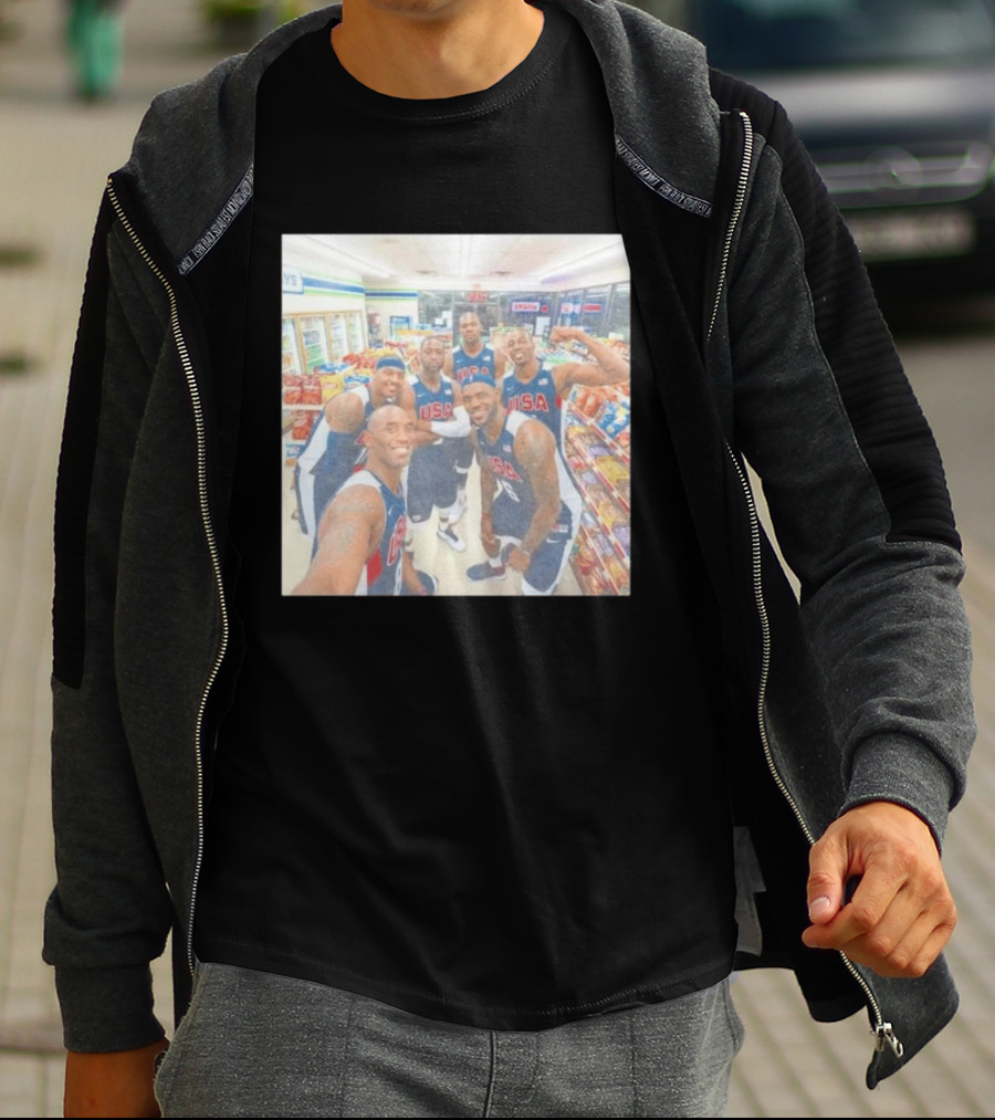 Team USA Basketball Players Selfie Grocery Store Team Spirit T-Shirt