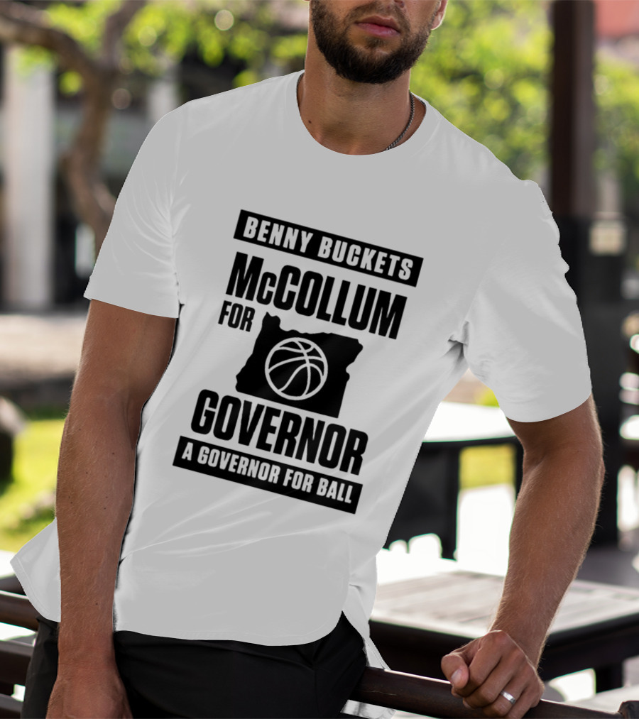 Benny Buckets McCollum For Governor A Governor For Ball Basketball Map T-Shirt