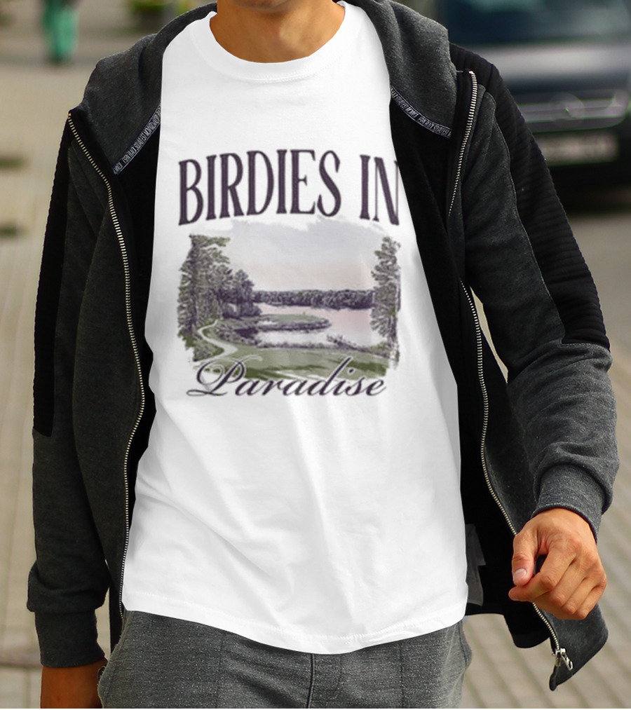 Birdies In Paradise Lake Pocket T-Shirt