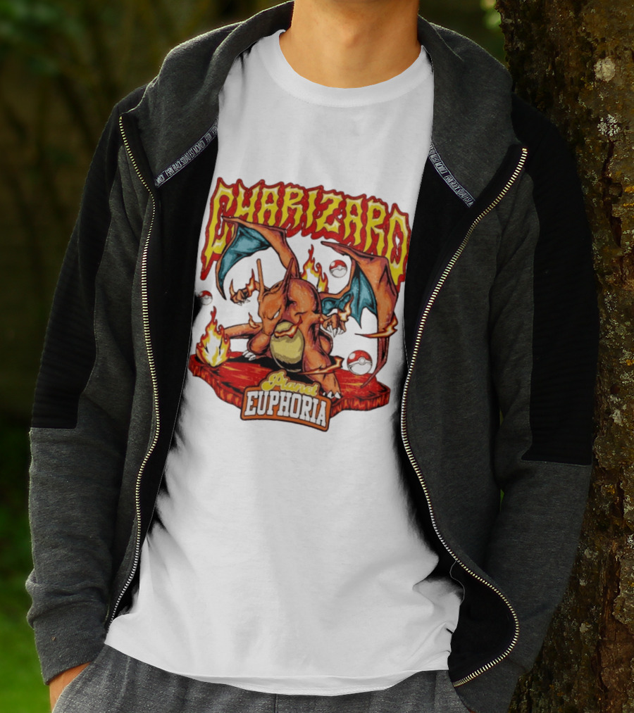 Charizard Flame Dragon Planet Euphoria Iconic Pokémon Battle T-Shirt