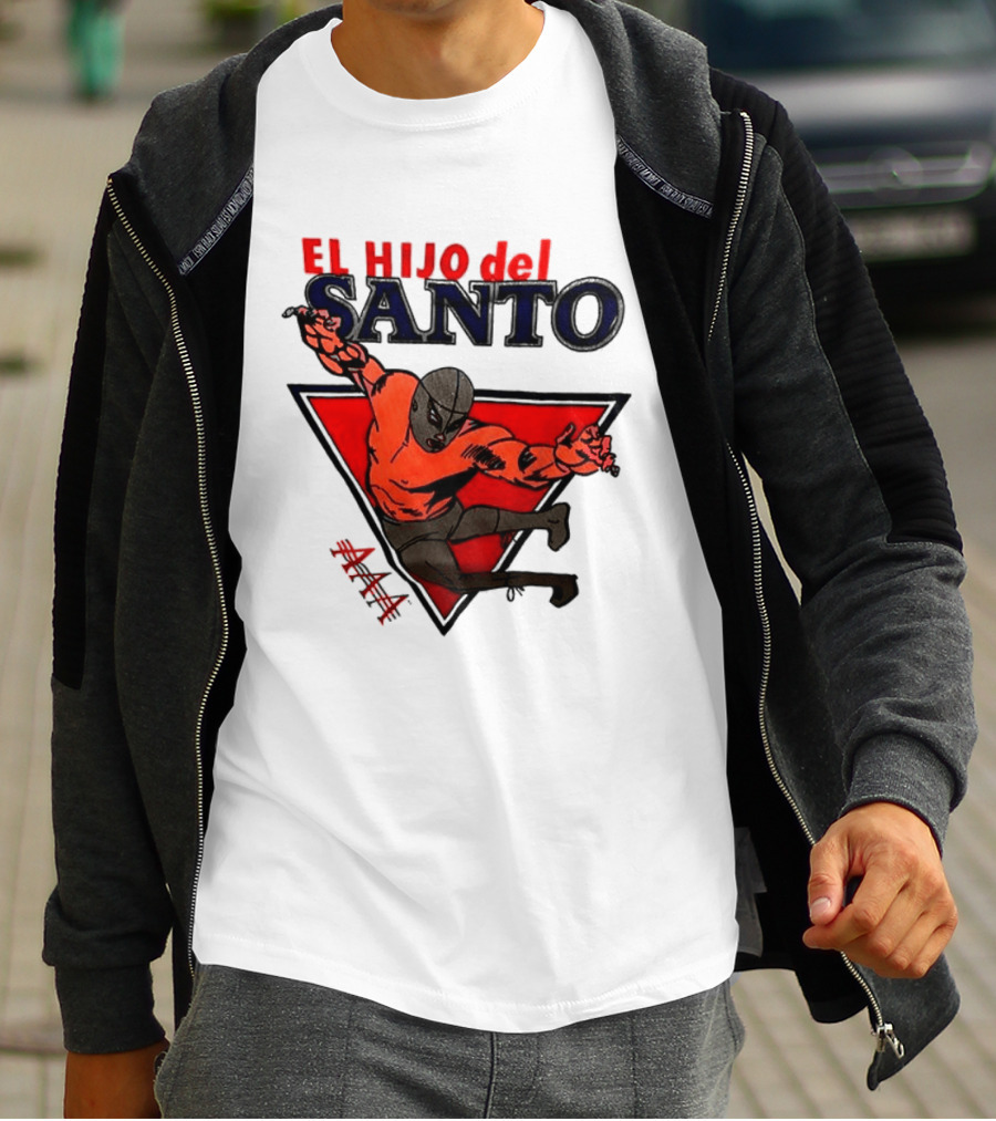 El Hijo Del Santo AAA Lucha Libre Wrestler In Red Triangle T-Shirt
