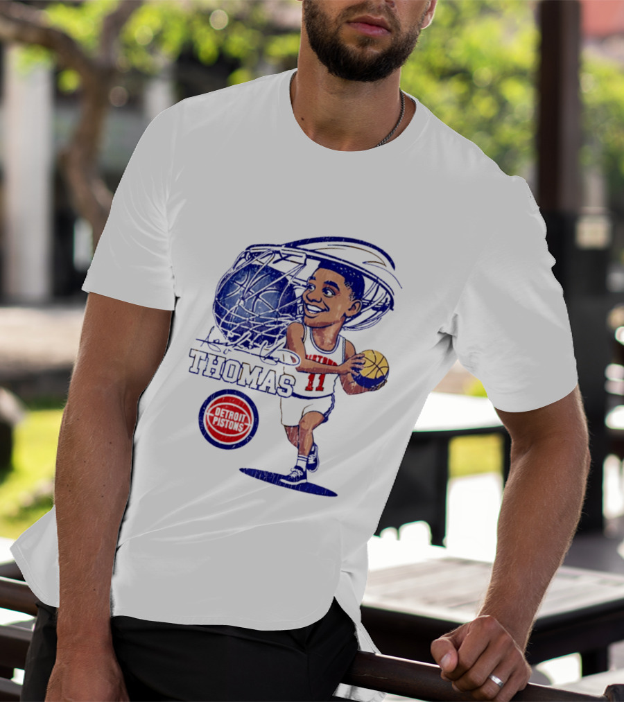 Isiah Thomas Detroit Pistons Caricature Basketball Cartoon Drawing T-Shirt