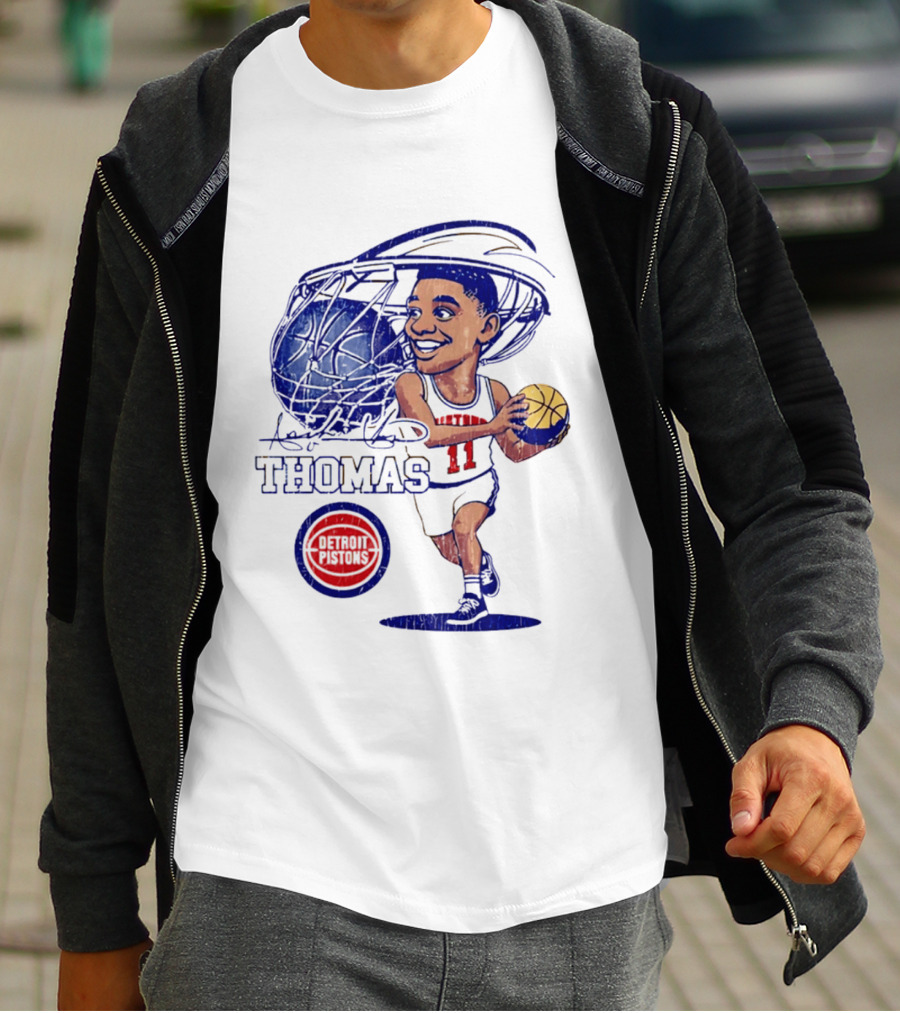 Isiah Thomas Detroit Pistons Caricature Basketball Cartoon Drawing T-Shirt