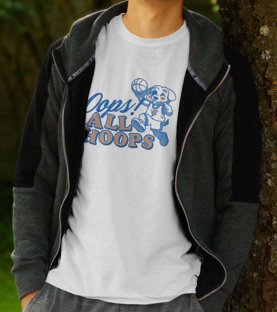 Oops All Hoops Oklahoma City Thunder Playful Dog Basketball T-Shirt