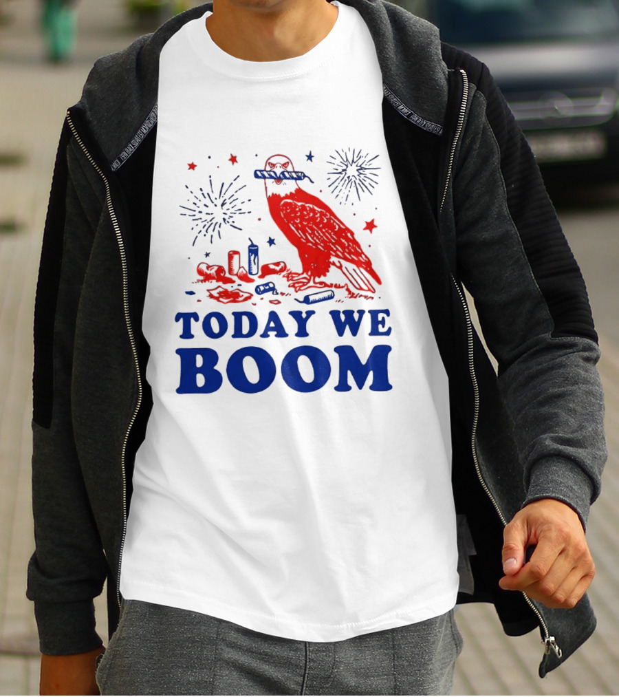 Today We Boom Bald Eagle Fireworks Celebration T-Shirt