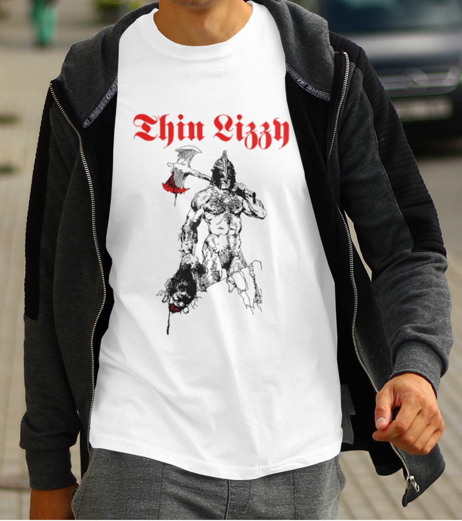 Thin Lizzy Blood Will Spill Warrior Axe T-Shirt