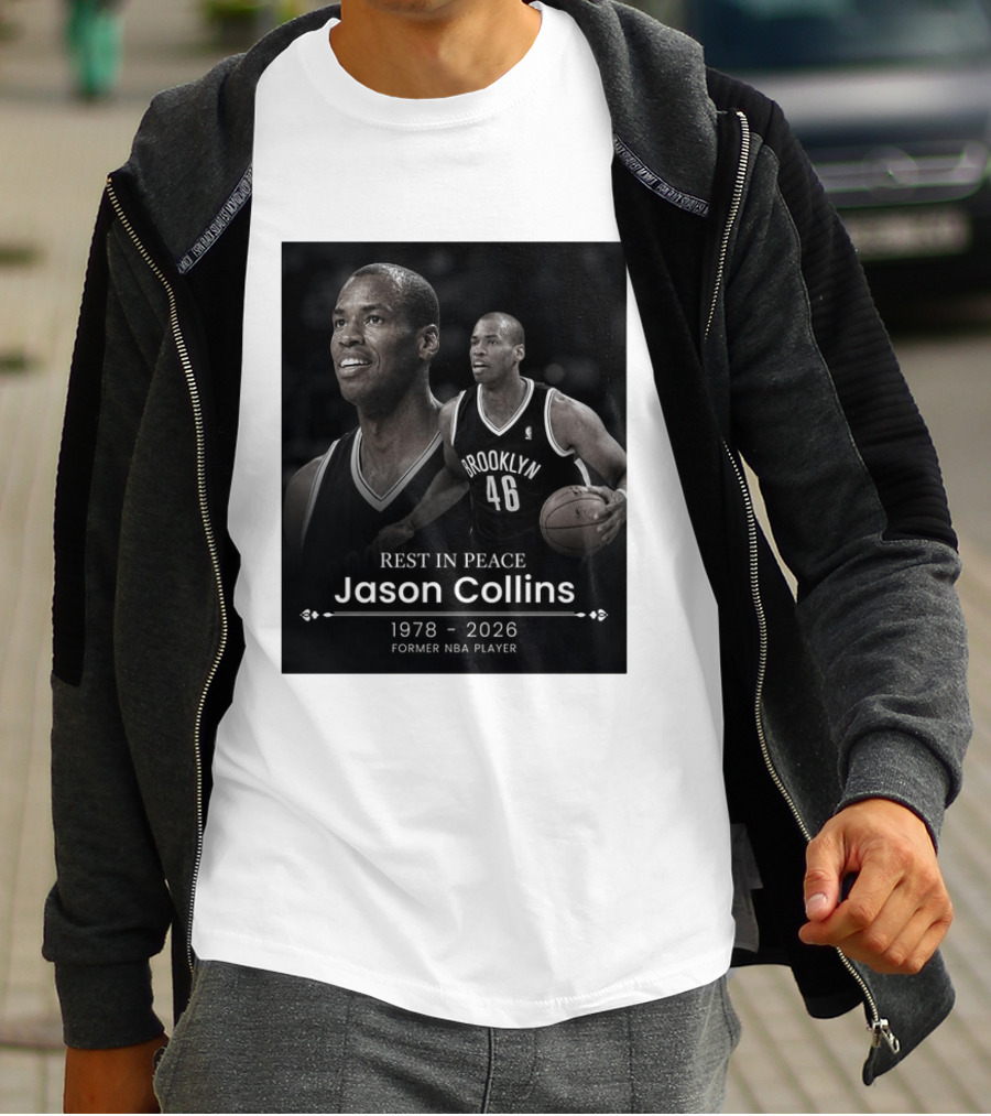 Rest In Peace Jason Collins 1978 2026 Brooklyn 46 Former NBA Player T-Shirt