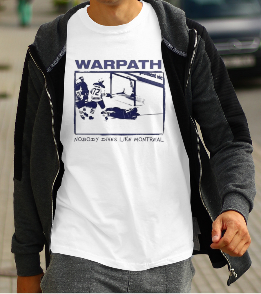 Buffalo Sabres Warpath Nobody Dives Like Montreal Hockey Rivalry T-Shirt