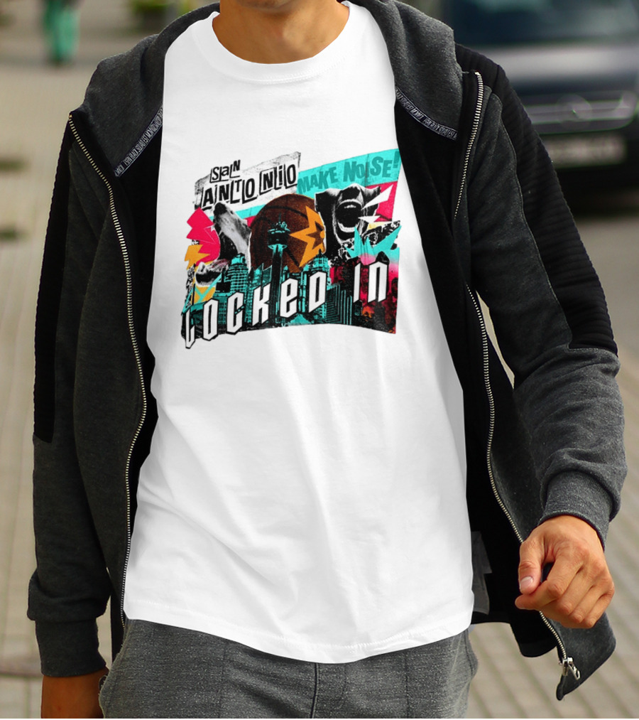 San Antonio Spurs Locked In Make Noise Basketball T-Shirt