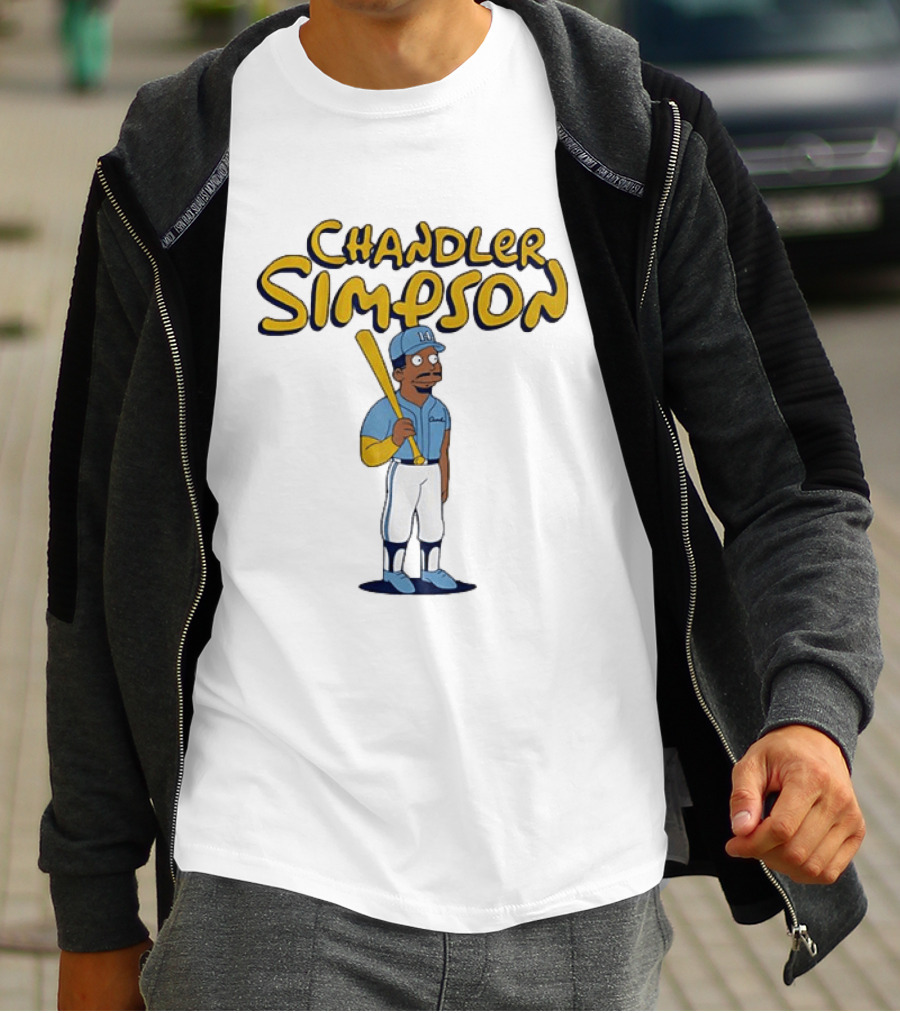 Chandler Simpson Tampa Bay Rays MLB Batting Cartoon T-Shirt