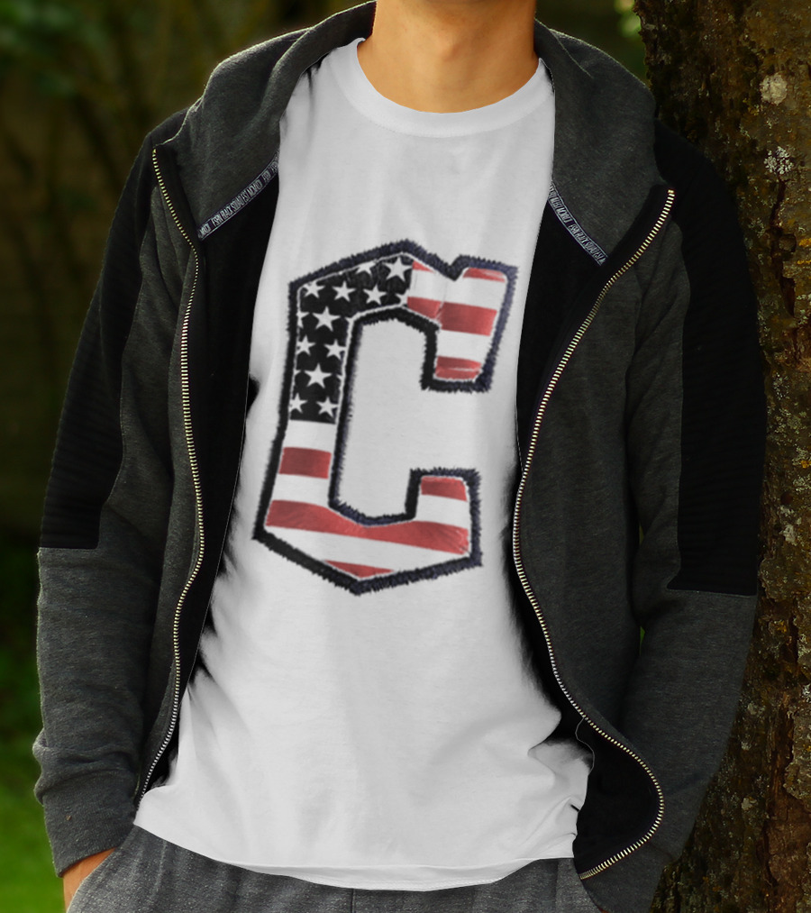Cleveland Guardians American Flag Hat 2026 Patriotic Giveaway T-Shirt