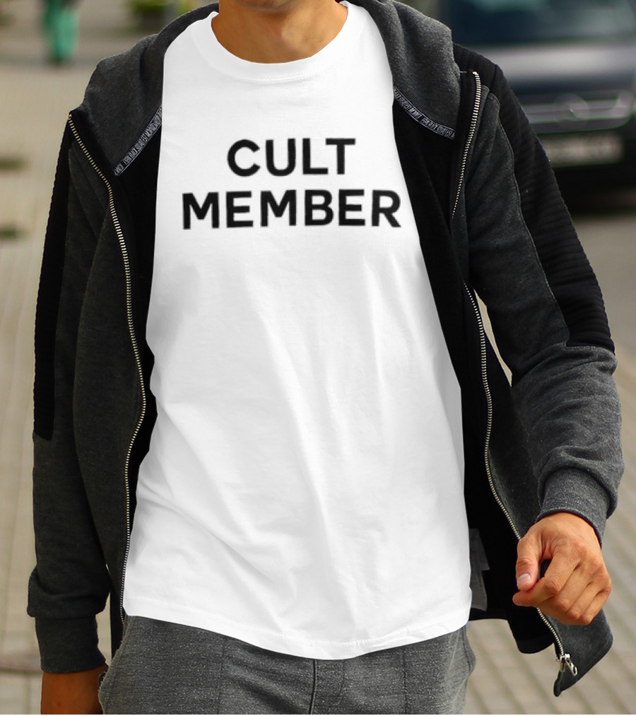 CULT MEMBER Black Bold Lettering T-Shirt