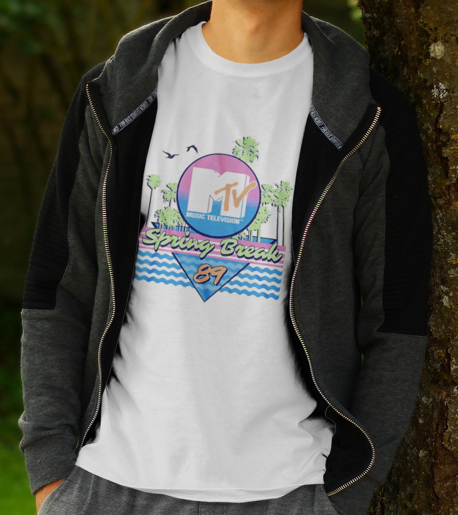 MTV Spring Break 89 Retro Vibe Palm Trees Vintage Aesthetic T-Shirt