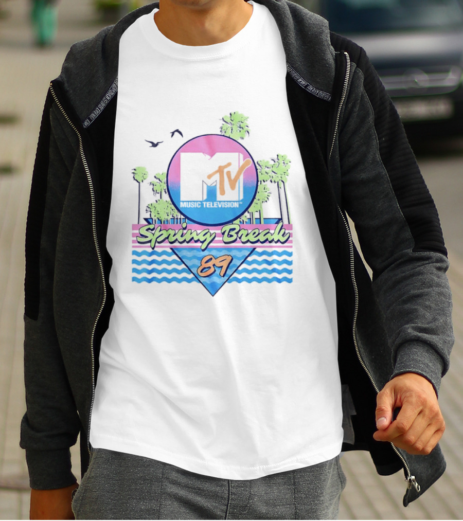 MTV Spring Break 89 Retro Vibe Palm Trees Vintage Aesthetic T-Shirt