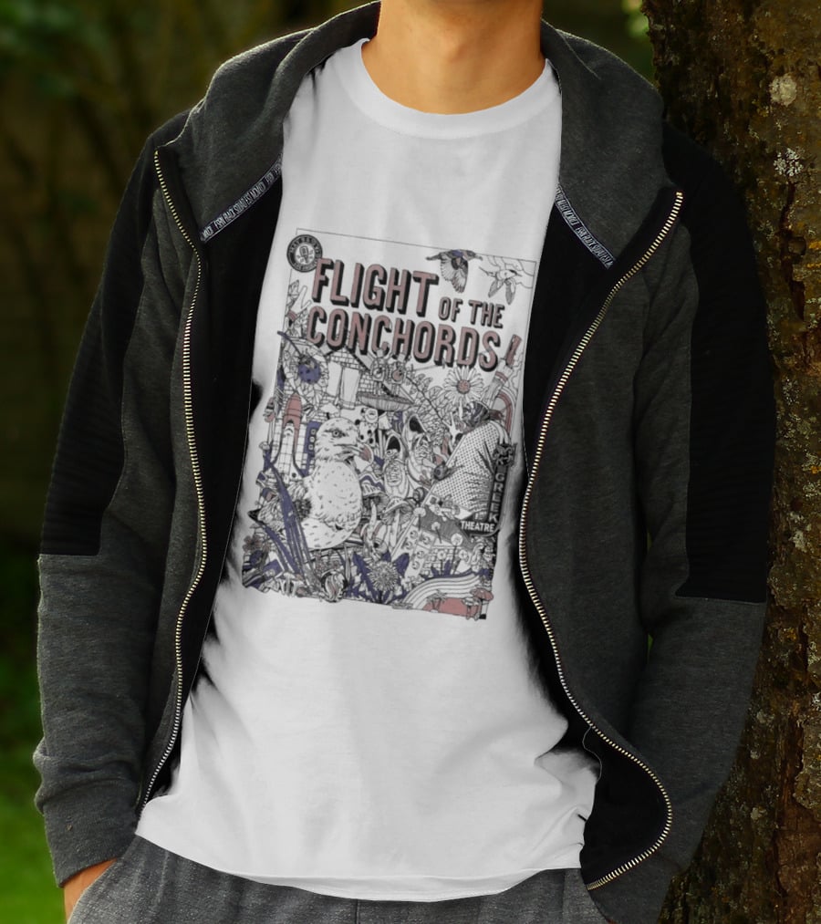 Flight Of The Conchords Los Angeles CA Botanical Owl And Cityscape T-Shirt