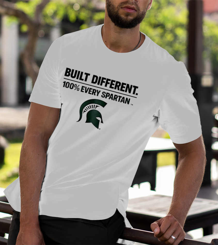 Built Different 100% Every Spartan Msu Helmet T-Shirt
