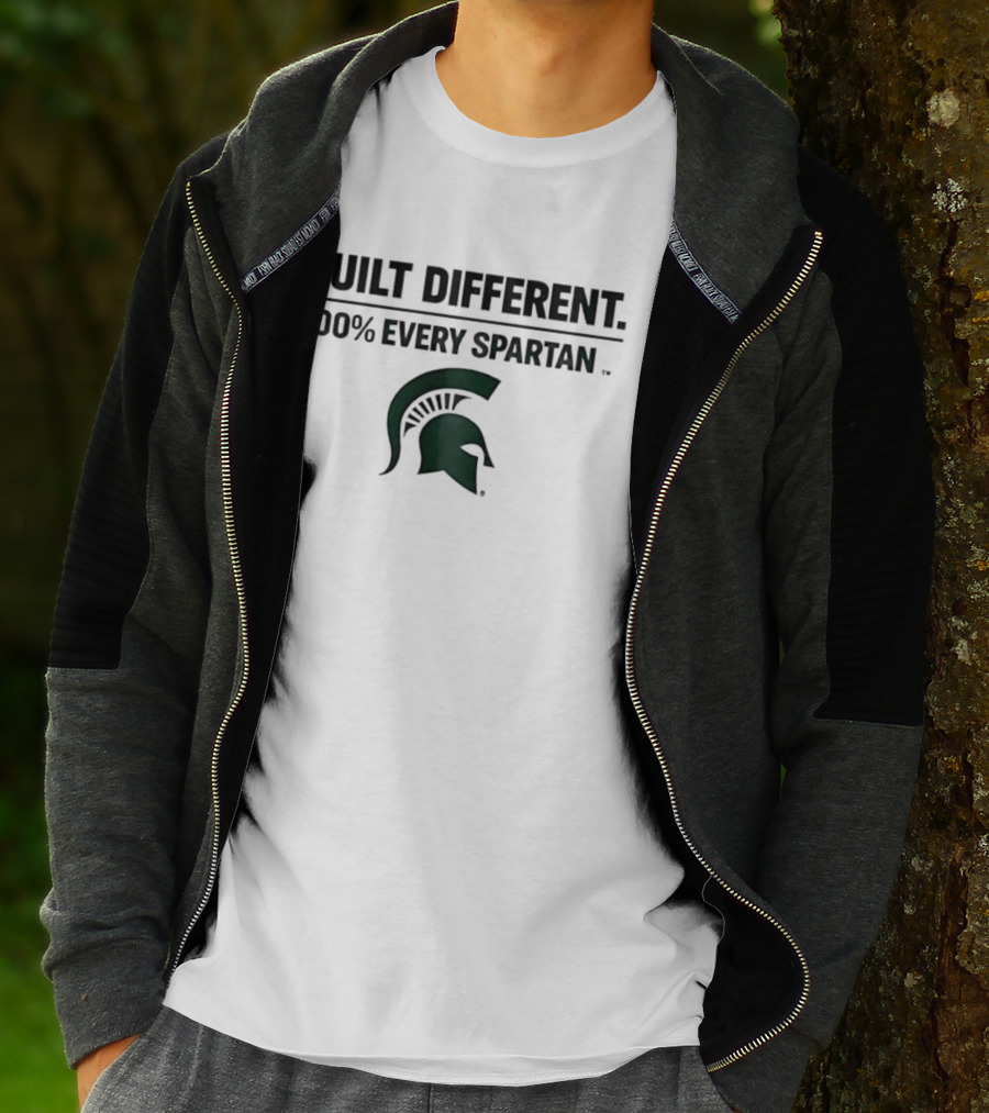 Built Different 100% Every Spartan Msu Helmet T-Shirt