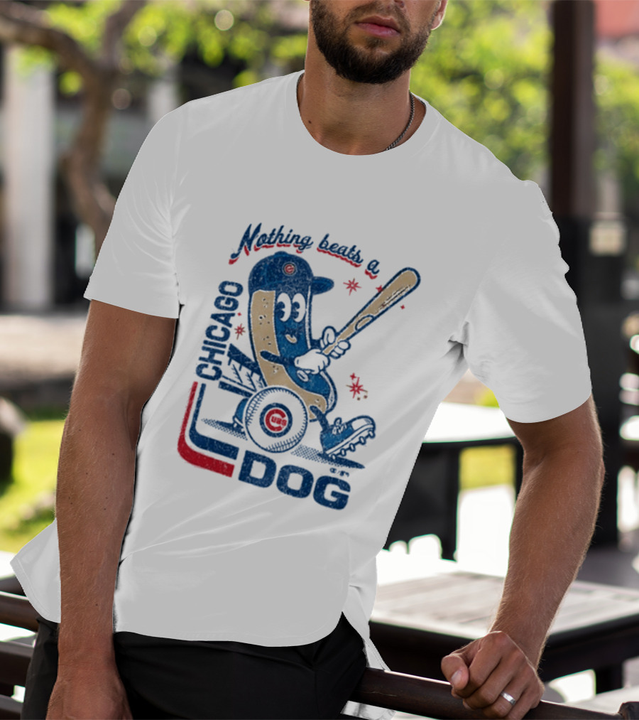 Chicago Cubs Hot Dog Nothing Beats A Chicago Dog T-Shirt
