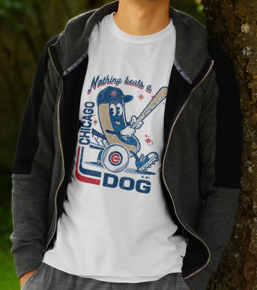 Chicago Cubs Hot Dog Nothing Beats A Chicago Dog T-Shirt