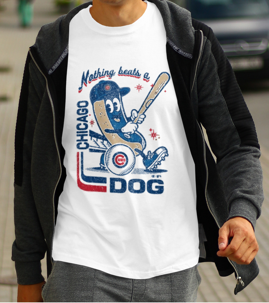 Chicago Cubs Hot Dog Nothing Beats A Chicago Dog T-Shirt