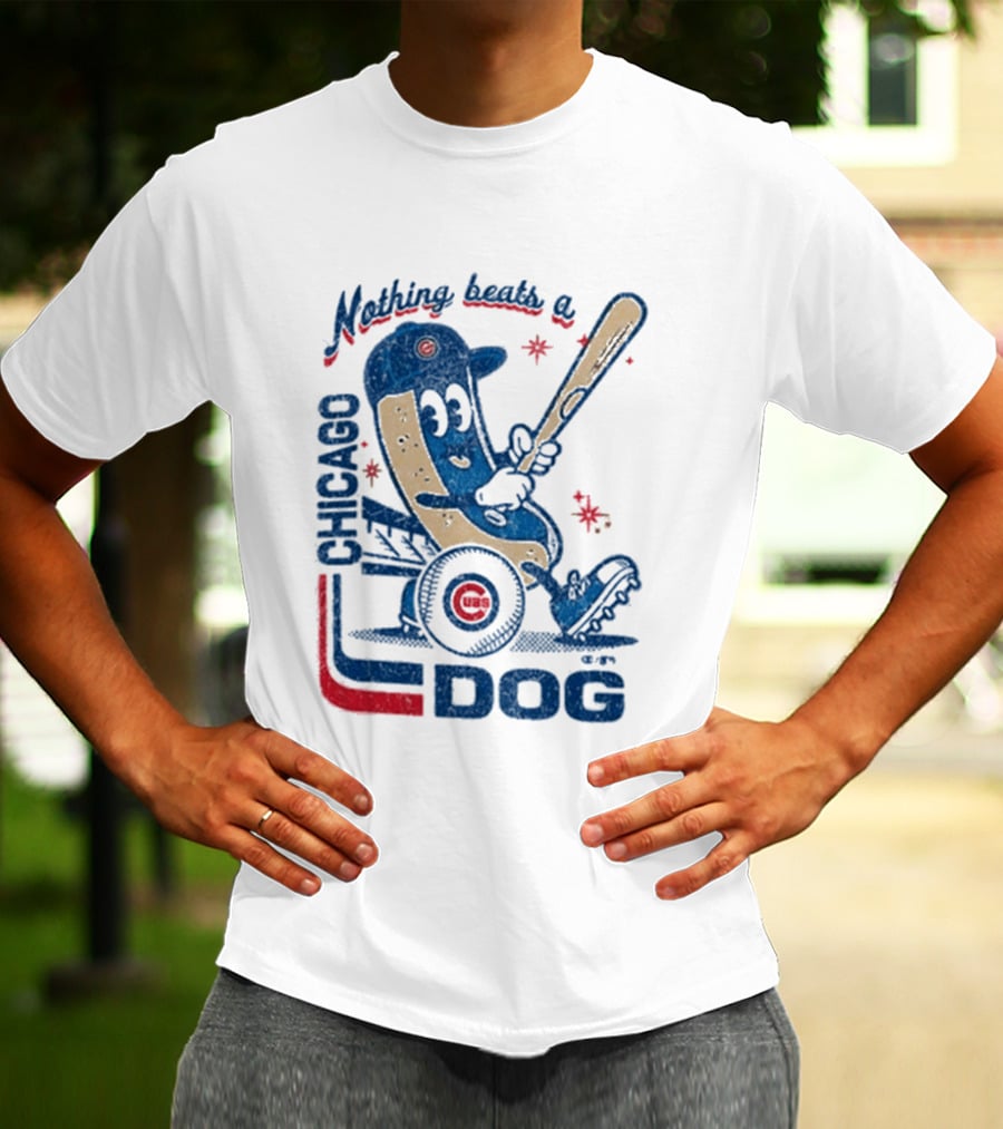 Chicago Cubs Hot Dog Nothing Beats A Chicago Dog T-Shirt