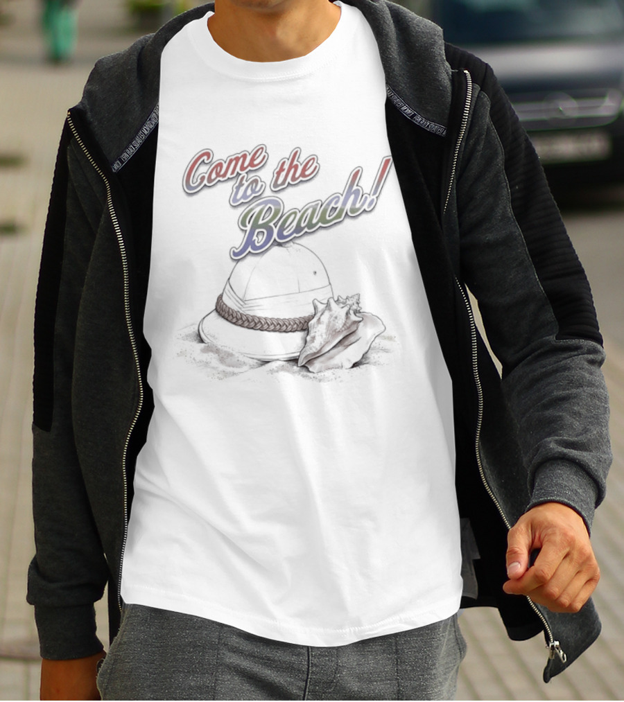 Come To The Beach Vacation Adventure Hat And Sandals T-Shirt