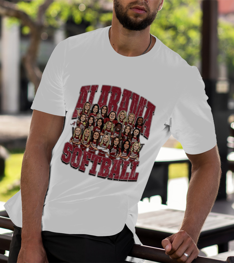 Crimson Tide Softball Alabama Team Caricature Players T-Shirt