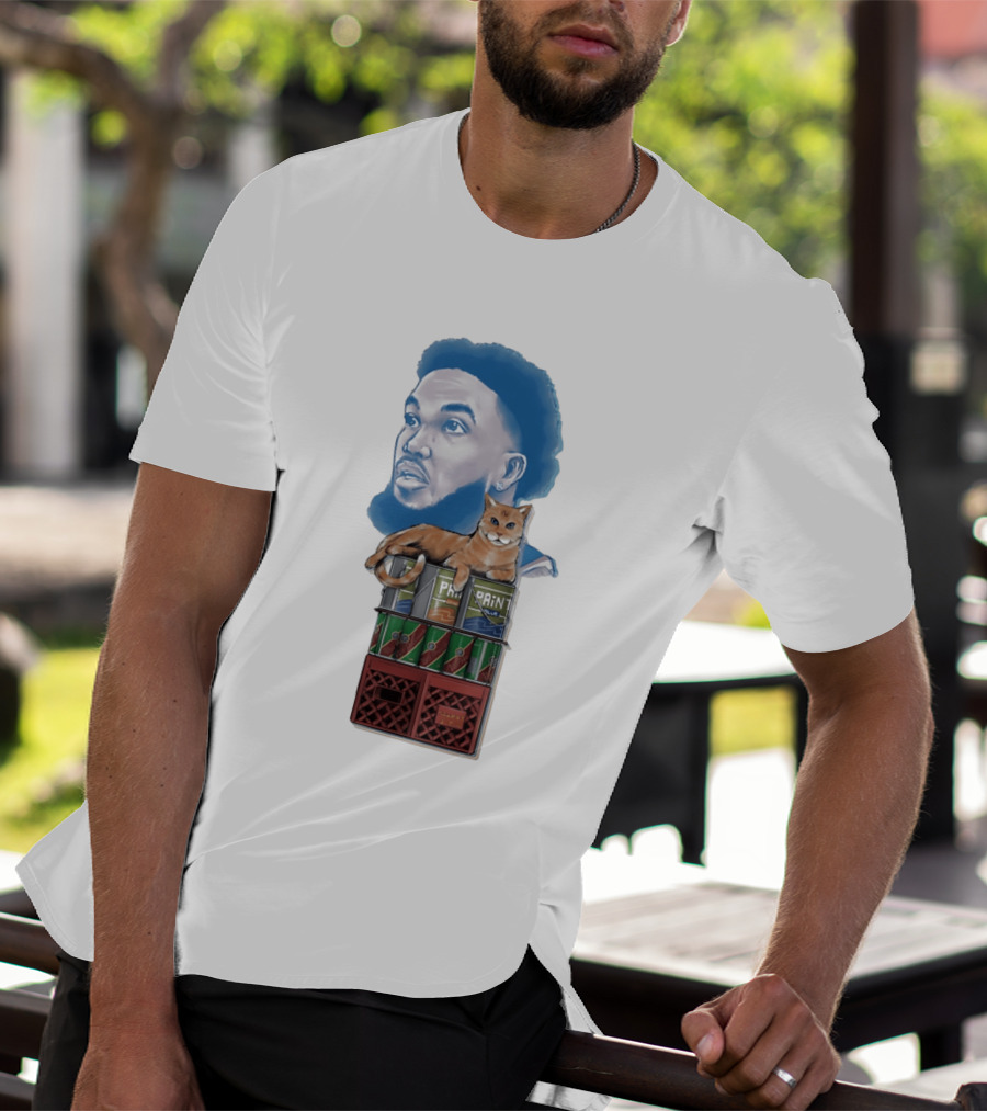 Karl Anthony Towns New York Knicks Bodega Cat And Paint Cans T-Shirt