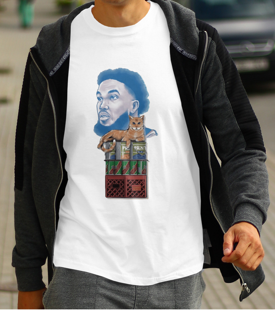 Karl Anthony Towns New York Knicks Bodega Cat And Paint Cans T-Shirt