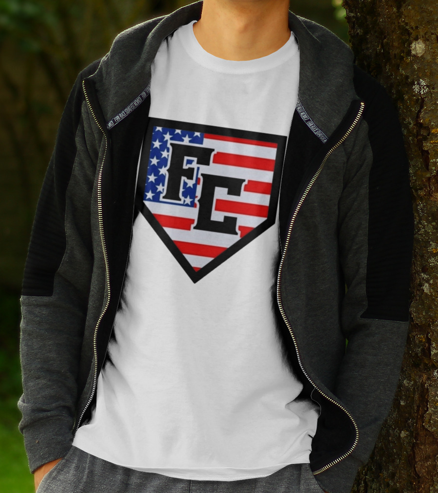 FC Patriotic Home Plate USA Flag White Regular 5000 T-Shirt