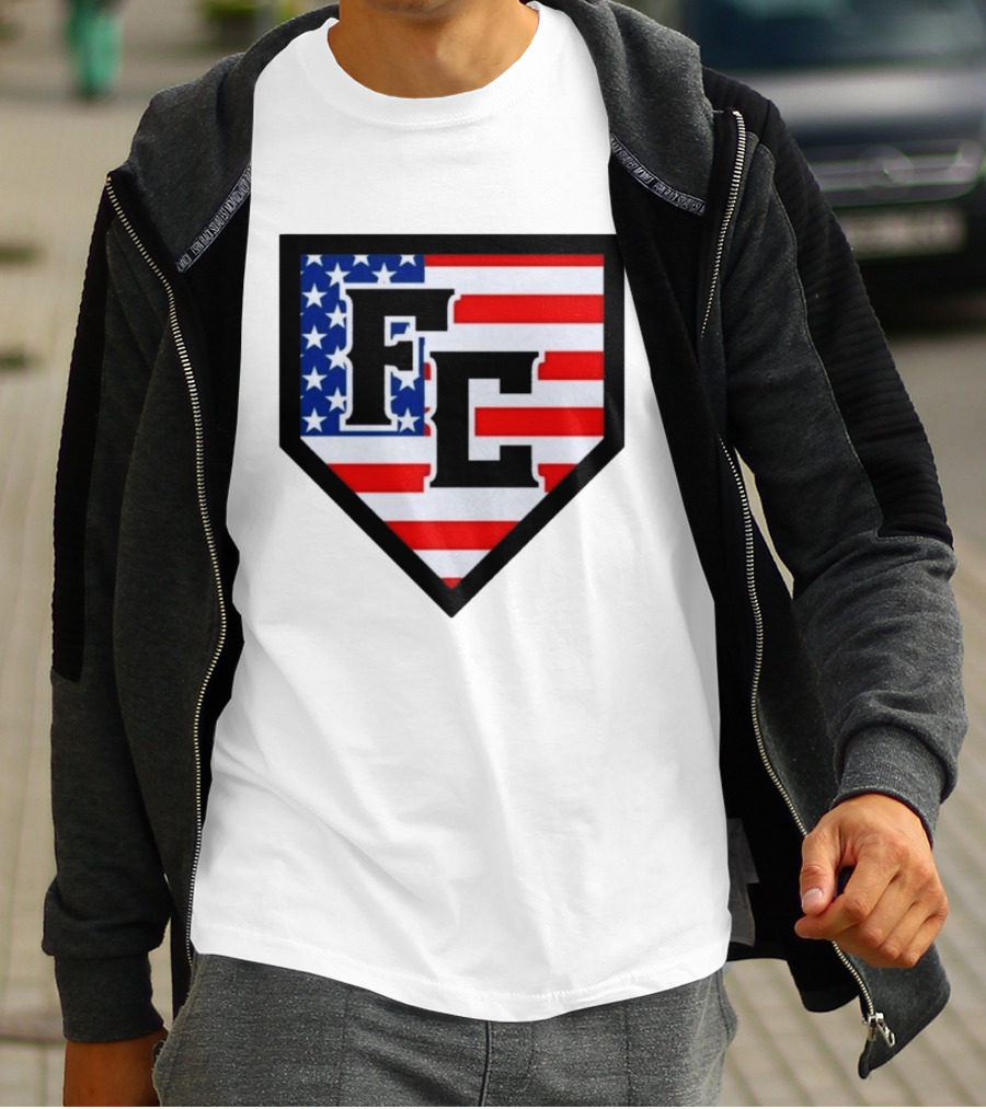 FC Patriotic Home Plate USA Flag White Regular 5000 T-Shirt