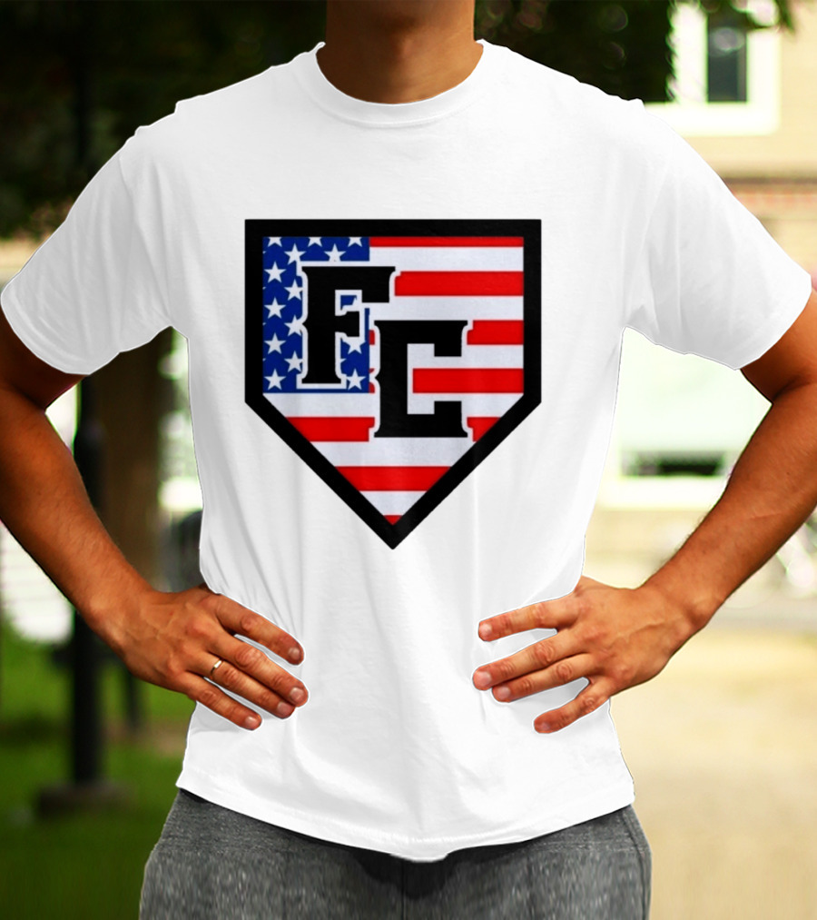 FC Patriotic Home Plate USA Flag White Regular 5000 T-Shirt