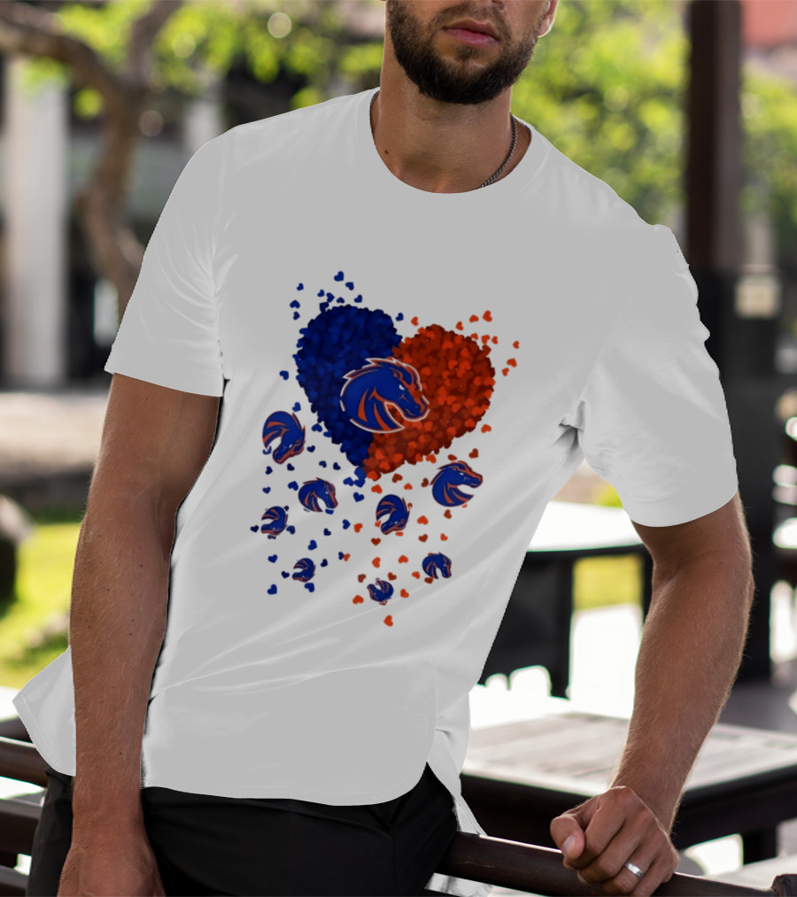 Heart Of Boise State Broncos Football 2026 Blue Orange Passion T-Shirt